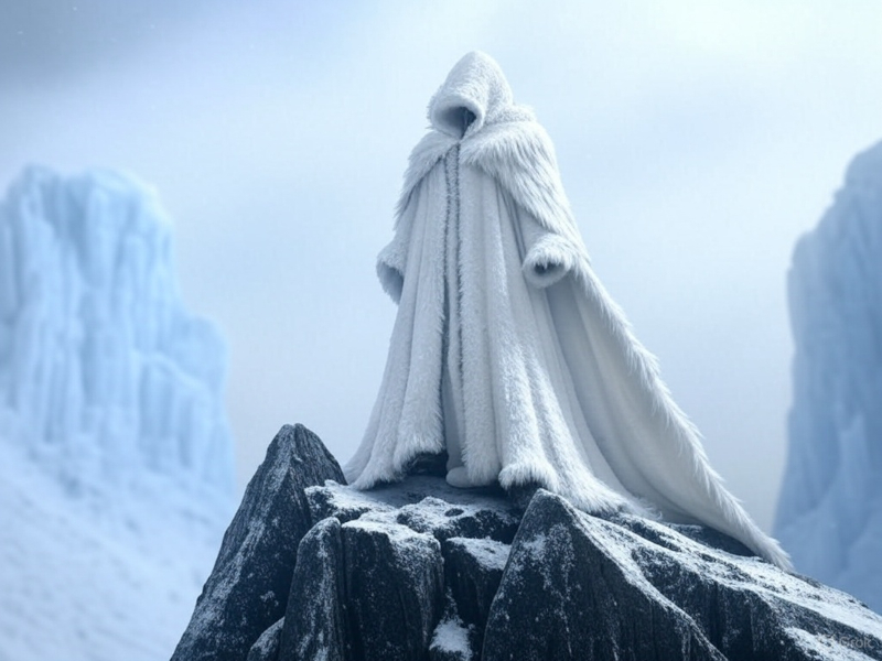 Snowy Feather Cloak Portrait