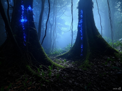 Jungle ignited by torch