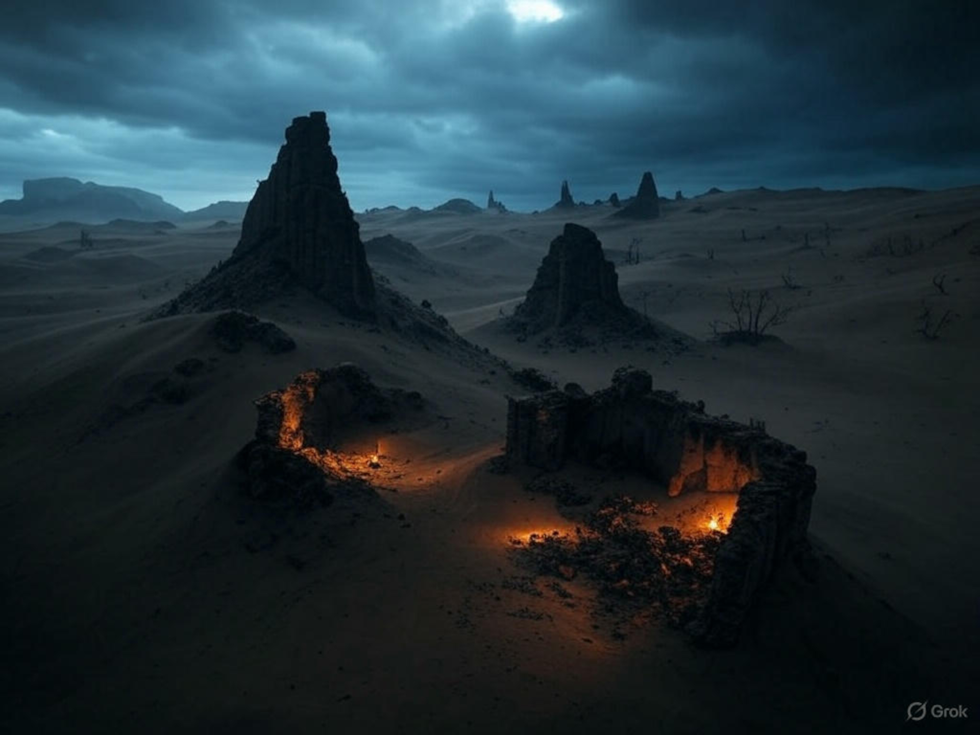 Sunken Sands under stormy dunes