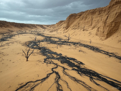 Sandstone cliffs and storms